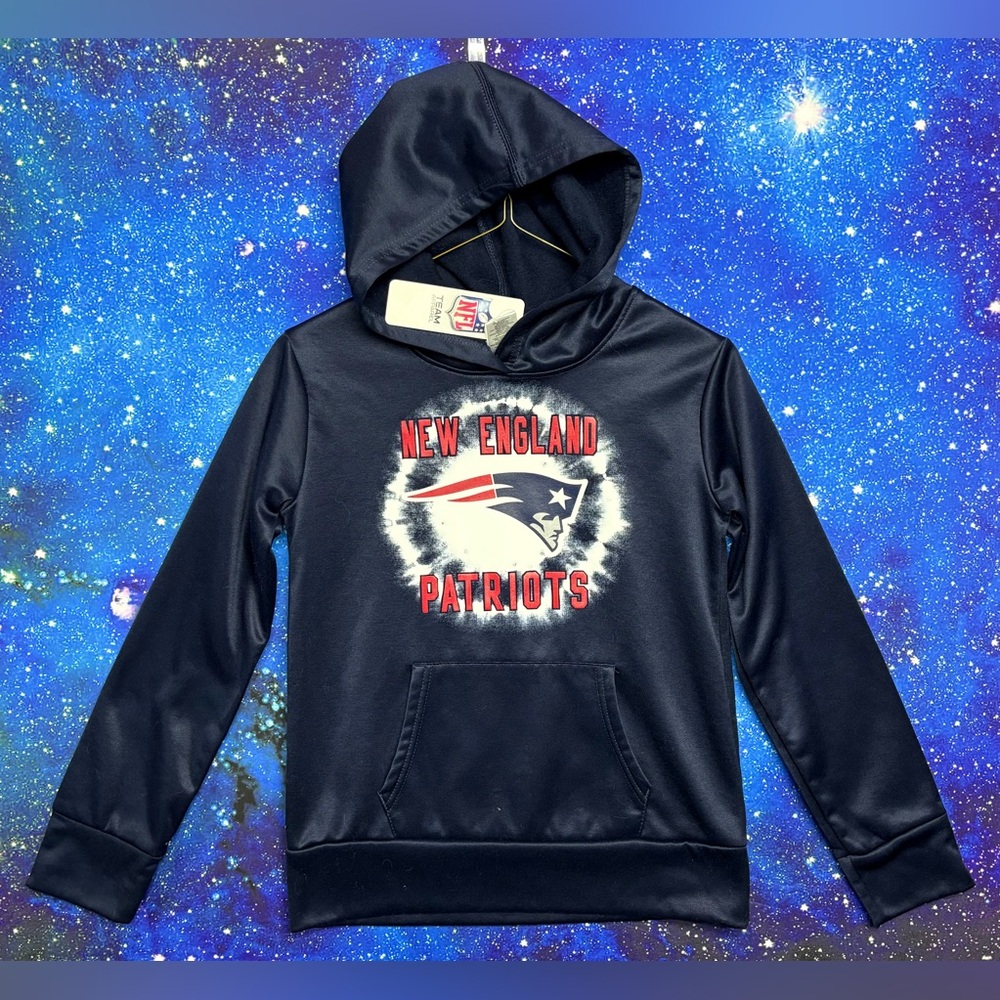 NWT NFL New England Patriots Girls Hoodie - Dark Blue - Sz Large